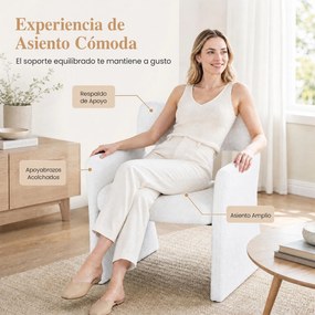 Conjunto de 2 Cadeirões Estofados (MESA NÃO INCLUIDA), 63 x 62 x 83 cm, Estrutura Metálica Reforçada, Branco