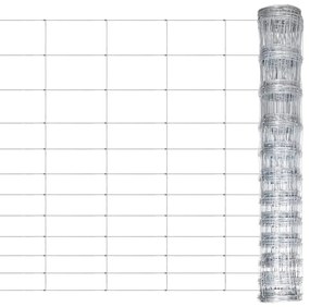 vidaXL Cerca de jardim 50 m 150 cm aço galvanizado prateado