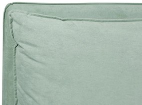 Cama de casal com arrumação em veludo verde menta 180 x 200 cm BAJONNA Beliani