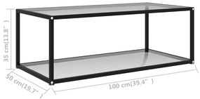 Mesa de Centro Albar em Vidro Temperado Transparente - 100x50 cm - Des