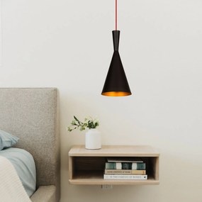Candeeiro de Teto Elmas – Preto e Vermelho – 19 cm x 140 cm