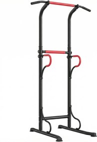 Barra de Elevações com Altura Ajustável Estação de Flexões Máquina de Elevações Multifuncional para Treino de Força 98x84x171-219 cm Preto