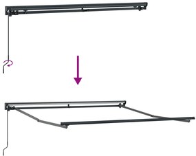 Toldo Retrátil Manual Amarelo e Laranja 300x250 cm