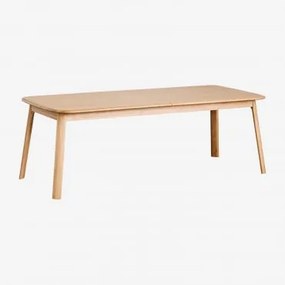 Mesa De Jantar Extensível De Madeira (220-320x95 Cm) Treveris Castanho Roble - Sklum