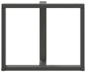 Pés para mesa de jantar em forma de T, 2 peças, antracite, 100x35x(72-