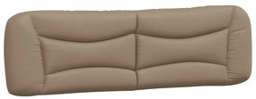 Estrutura cama c/ luzes LED 180x200 cm couro artif. cappuccino