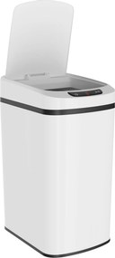 HOMCOM Lixeira de 12L com Sensor Infravermelho e Balde Removível, em Aço Inox, ABS e PP, 28x22x41 cm, Branco | Aosom Portugal