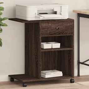 Suporte para impressora com rodas 60x40x68,5cm carvalhocastanho