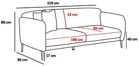 ****  
Sofá-Cama de 3 Lugares Simena – Cinzento Dourado – 210 x 80 x 9