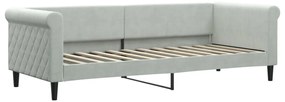 Sofá-cama com colchão 80x200 cm veludo cinzento-claro