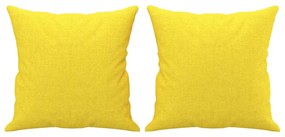 2 pcs conjunto de sofás com almofadas tecido amarelo-claro