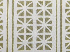 Almofada decorativa com padrão geométrico em algodão verde e branco 45 x 45 cm SYRINGA Beliani