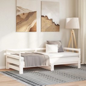 vidaXL Estrutura sofá-cama de puxar sem colchão 80x200 cm branco
