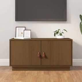 vidaXL Móvel de TV 80x34x40 cm madeira de pinho maciça castanho mel