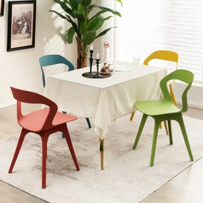 Conjunto de 4 cadeiras de jantar de plástico para cozinha modernas para sala de estar e receção Multicoloridas