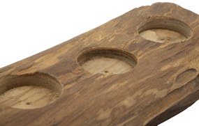 Castiçal em Madeira Teca Reciclada – 51x14x6 cm
