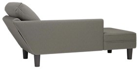 Chaise lounge com almofada tecido corduroy cinzento claro