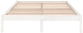 Estrutura cama pequena casal 120x190 cm pinho maciço branco