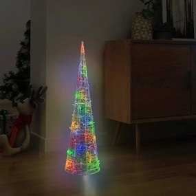 329804 vidaXL Pirâmide de iluminação decorat. c/ LEDs acrílico 90 cm colorido
