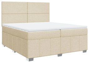 Cama com molas/colchão 200x200 cm tecido cor creme