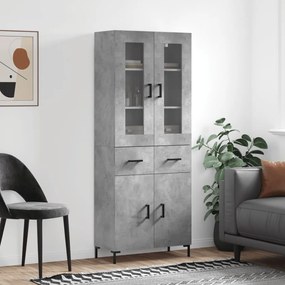 vidaXL Armário alto 69,5x34x180 cm derivados de madeira cinza cimento