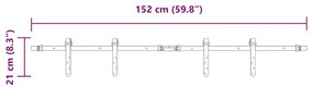 Kit p/ porta de armário deslizante 152 cm aço carbono