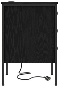 Armário de Cabeceira com gaveta Carvalho preto 42 x 41 x 61 cm