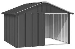 Casota para cães 116,5x103x81,5 cm aço galvanizado antracite