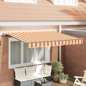 vidaXL Toldo Retrátil Amarelo e Laranja e Antracite 3 x 2 m Metal