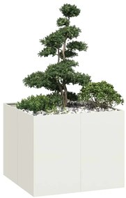 vidaXL Vaso floreira 100x100x80 cm aço branco