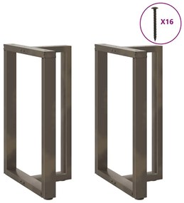 Pés de mesa de bar em forma de T, 2 peças, preto, 60x35x(90-91) cm, aç