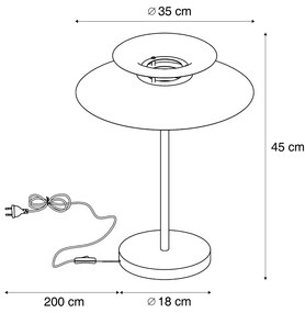 Candeeiro de Mesa Retro Aço Mocha 45cm - Pauly Retro