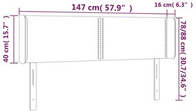 Cabeceira de cama c/ abas couro artificial 147x16x78/88cm preto