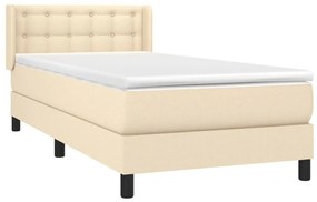 Cama com molas/colchão 90x190 cm tecido cor creme