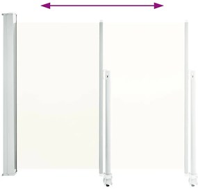 Toldo lateral retrátil para pátio 120x300 cm creme