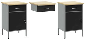 Conjunto de 7 Peças de Banco de Trabalho em Aço Preto