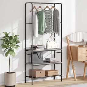 vidaXL Suporte para Roupas com Prateleiras Sonoma cinzento