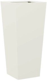 Vaso/floreira de jardim 35x35x75 cm aço branco
