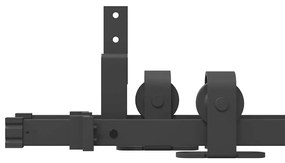 Kit de ferragens para porta deslizante 183 cm aço preto