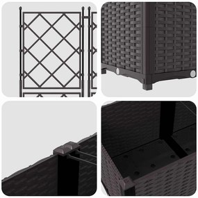 Vaso de Jardim com Treliça 5 pcs Castanho 120x120x143 cm