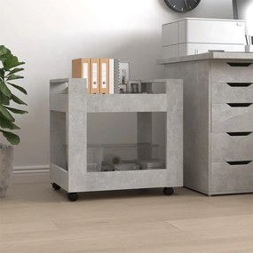 vidaXL Trólei secretária 60x45x60 cm derivados madeira cinza cimento