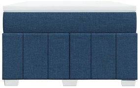 Cama com molas/colchão 120x200 cm tecido azul