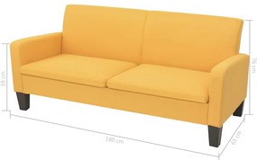 Conjunto de sofás 2 pcs tecido amarelo