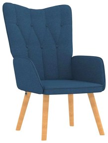 Cadeira de descanso com banco tecido azul