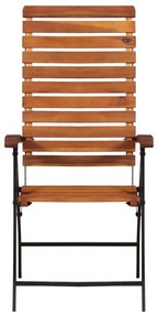 Cadeiras de jardim reclináveis 2 pcs madeira de acácia maciça