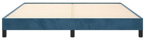 Estrutura de cama sem colchão 160x200 cm veludo azul-escuro