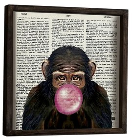 Pintura Decorativa em MDF com Moldura KZM519 – Multicor – 34 x 34 cm