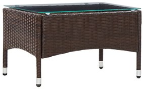vidaXL Mesa de centro 60x40x36 cm vime PE castanho