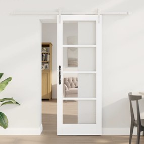 Porta Deslizante com Conjunto de Ferragens 'ORKDAL'Branca Madeira Sóli