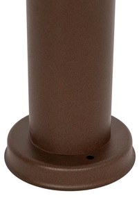 Poste de iluminação exterior castanho ferrugem com opala 80 cm IP44 - Rox Industrial